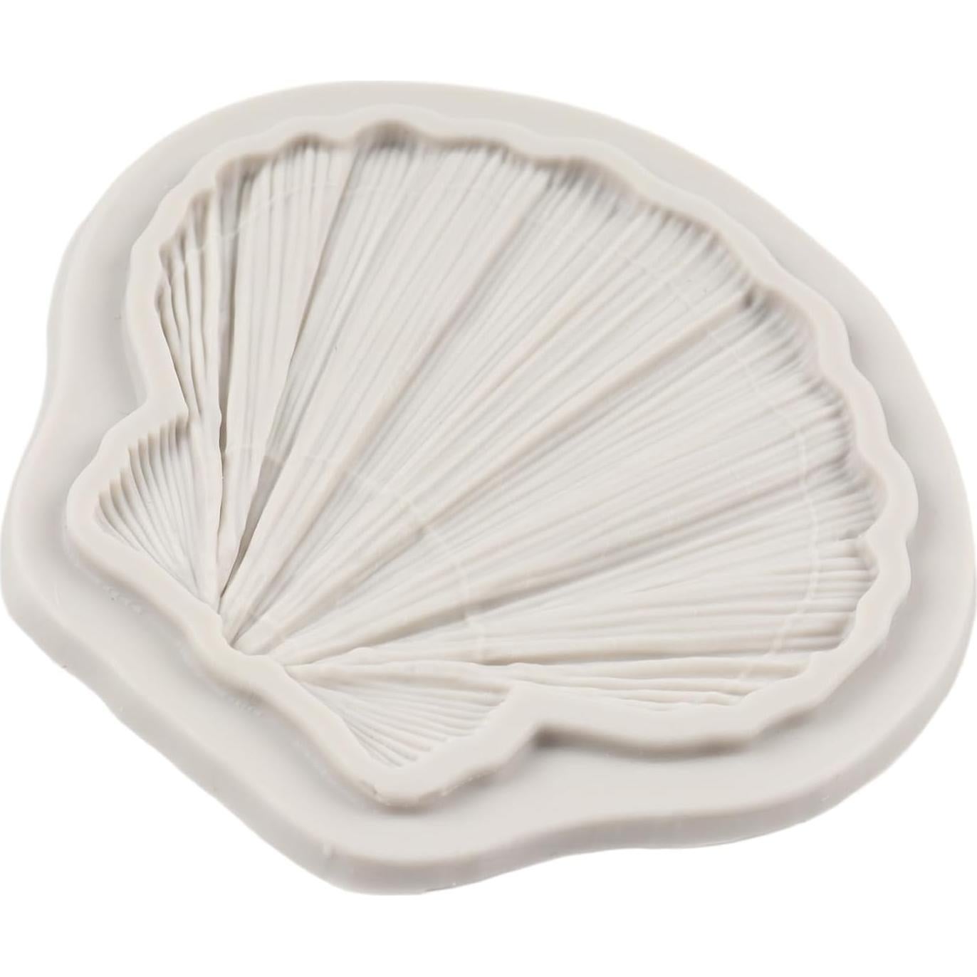 Clam Shell Silicone Mold Marine Theme Fondant Molds Seashell Silicone Mold for Cake Decoration Chocolate Cupcake Topper Candy Sugar Craft Polymer Clay Gum Paste