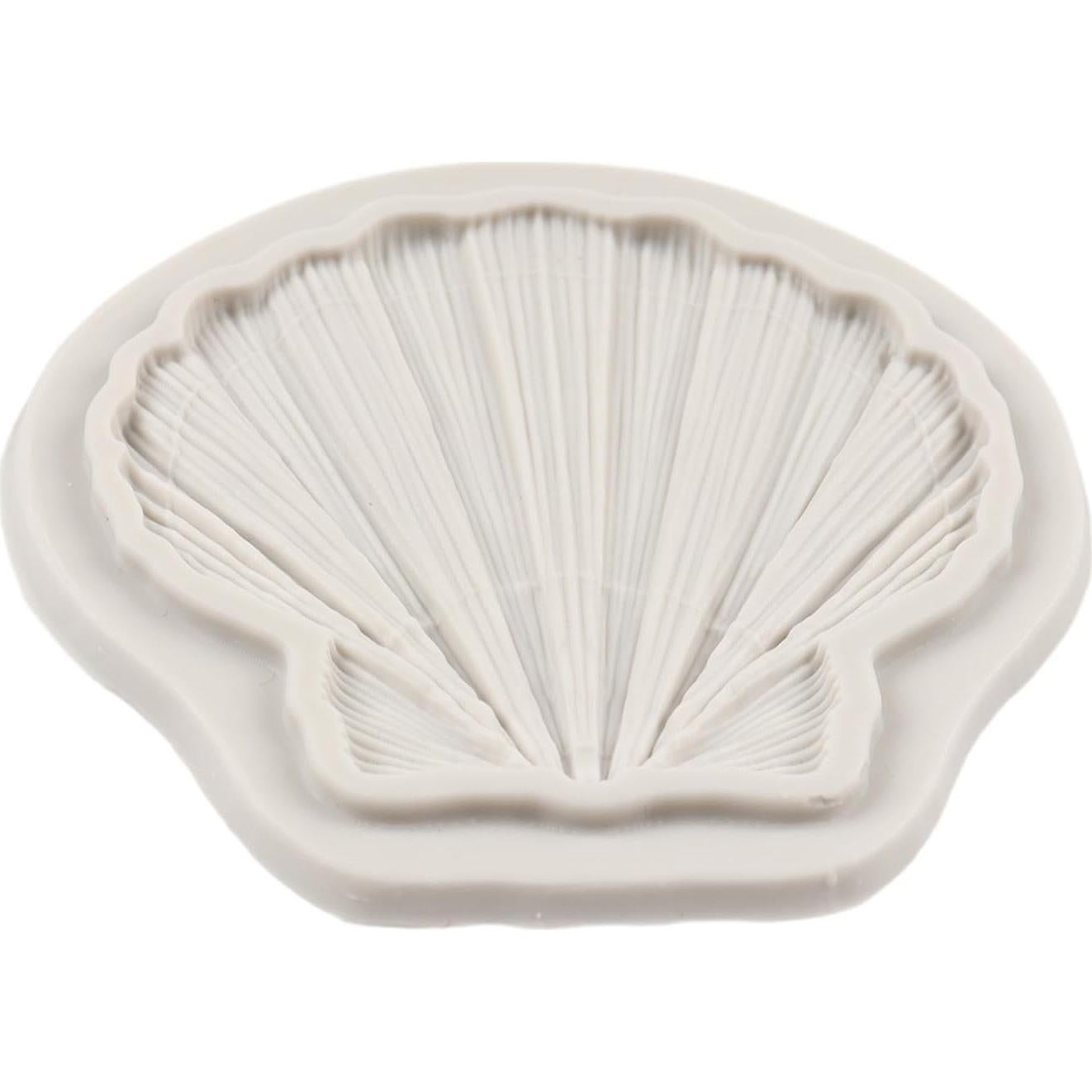 Clam Shell Silicone Mold Marine Theme Fondant Molds Seashell Silicone Mold for Cake Decoration Chocolate Cupcake Topper Candy Sugar Craft Polymer Clay Gum Paste