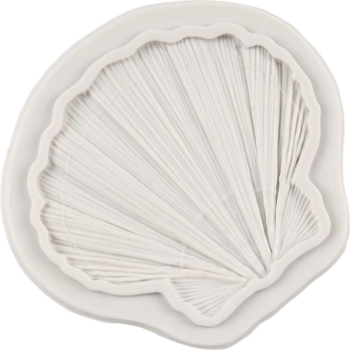 Clam Shell Silicone Mold Marine Theme Fondant Molds Seashell Silicone Mold for Cake Decoration Chocolate Cupcake Topper Candy Sugar Craft Polymer Clay Gum Paste