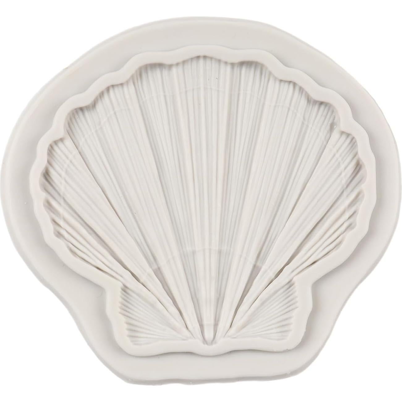 Clam Shell Silicone Mold Marine Theme Fondant Molds Seashell Silicone Mold for Cake Decoration Chocolate Cupcake Topper Candy Sugar Craft Polymer Clay Gum Paste