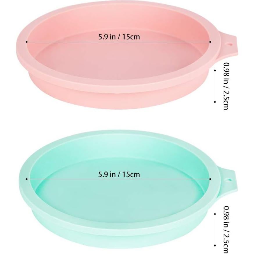 Molde Redondo de Silicona PaWuKi 6 Pulgadas Antiadherente - 4 Piezas