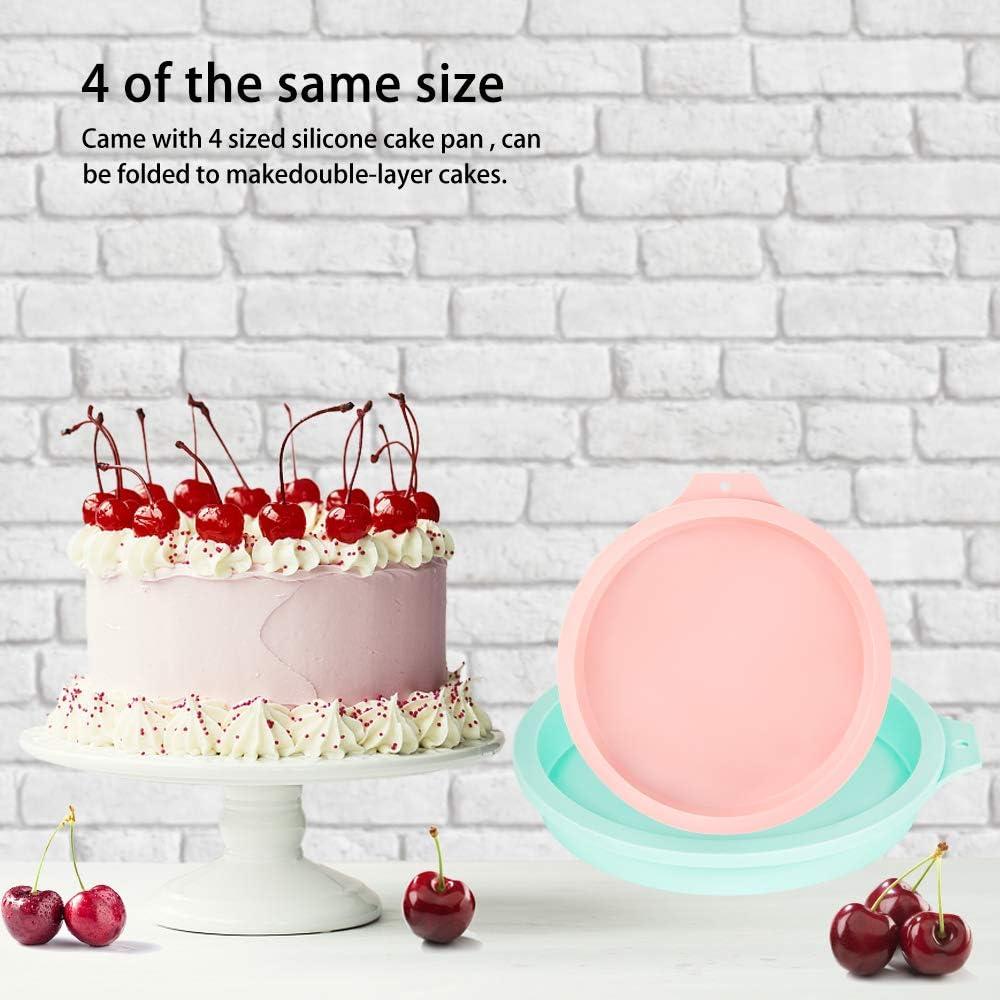 Molde Redondo de Silicona PaWuKi 6 Pulgadas Antiadherente - 4 Piezas