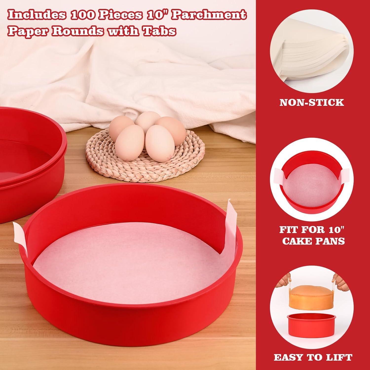 Molde Redondo para Pasteles HUAKENER 10 Pulgadas 3 Piezas Silicona