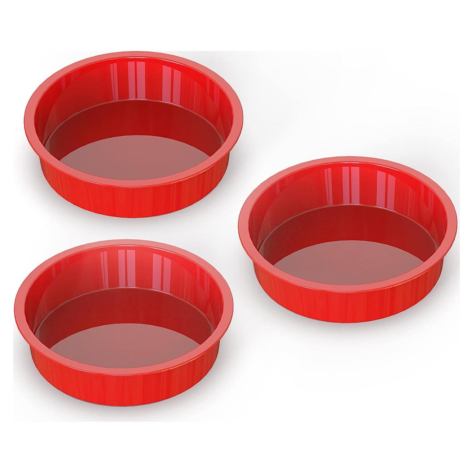 Moldes Redondos de Silicona Antiadherente SILIVO 20.32 cm - Paquete de 3