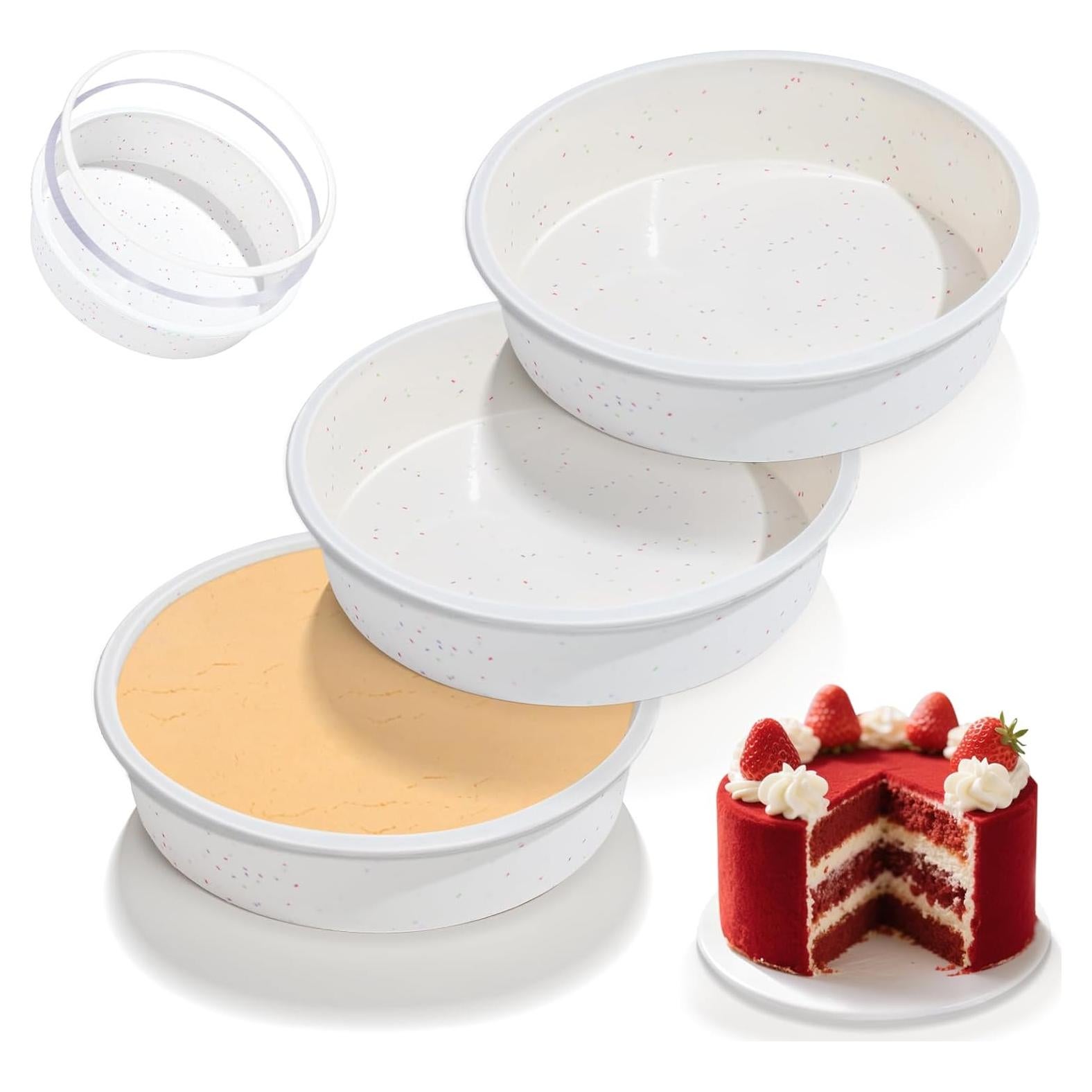 Molde Redondo de Silicona SJ 20.32 cm Antiadherente Set de 3