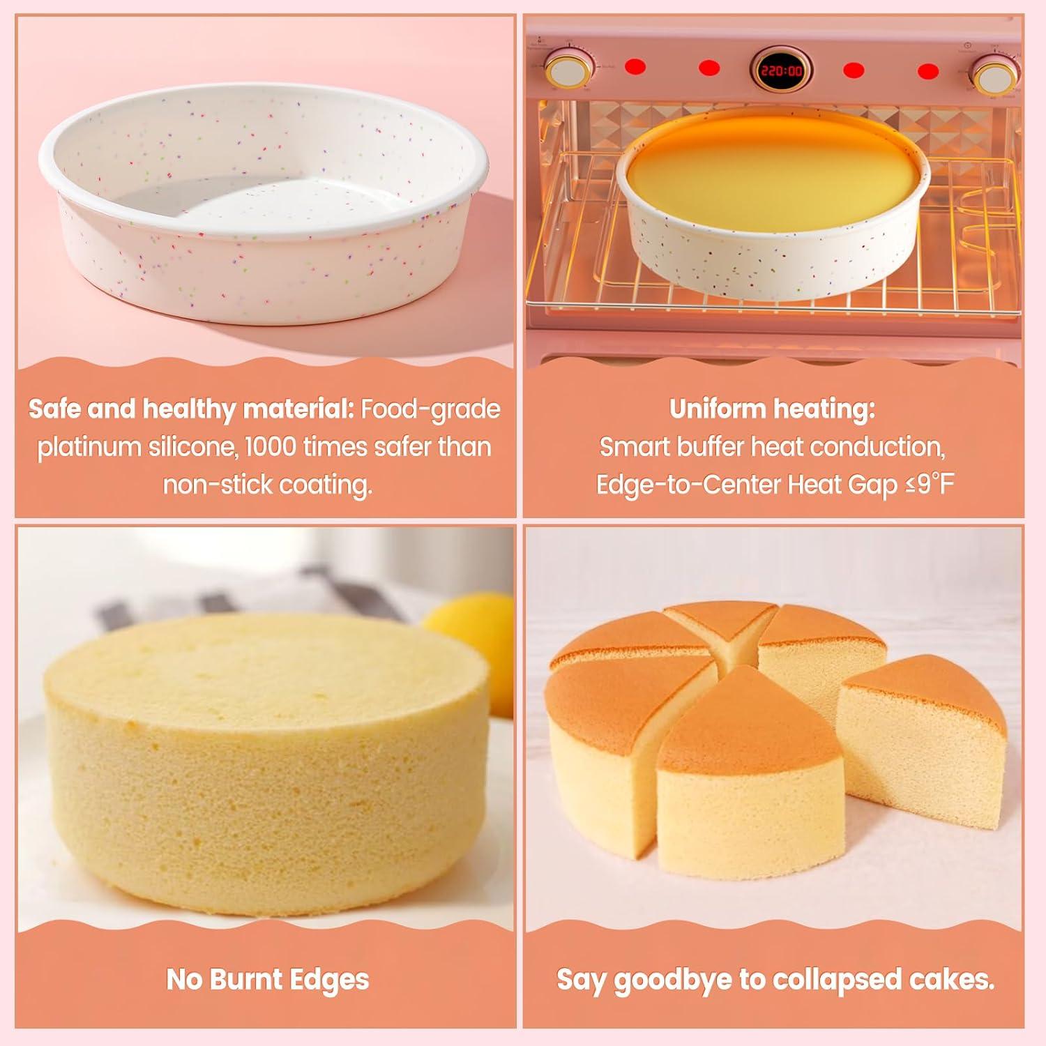 Molde Redondo de Silicona SJ 20.32 cm Antiadherente Set de 3