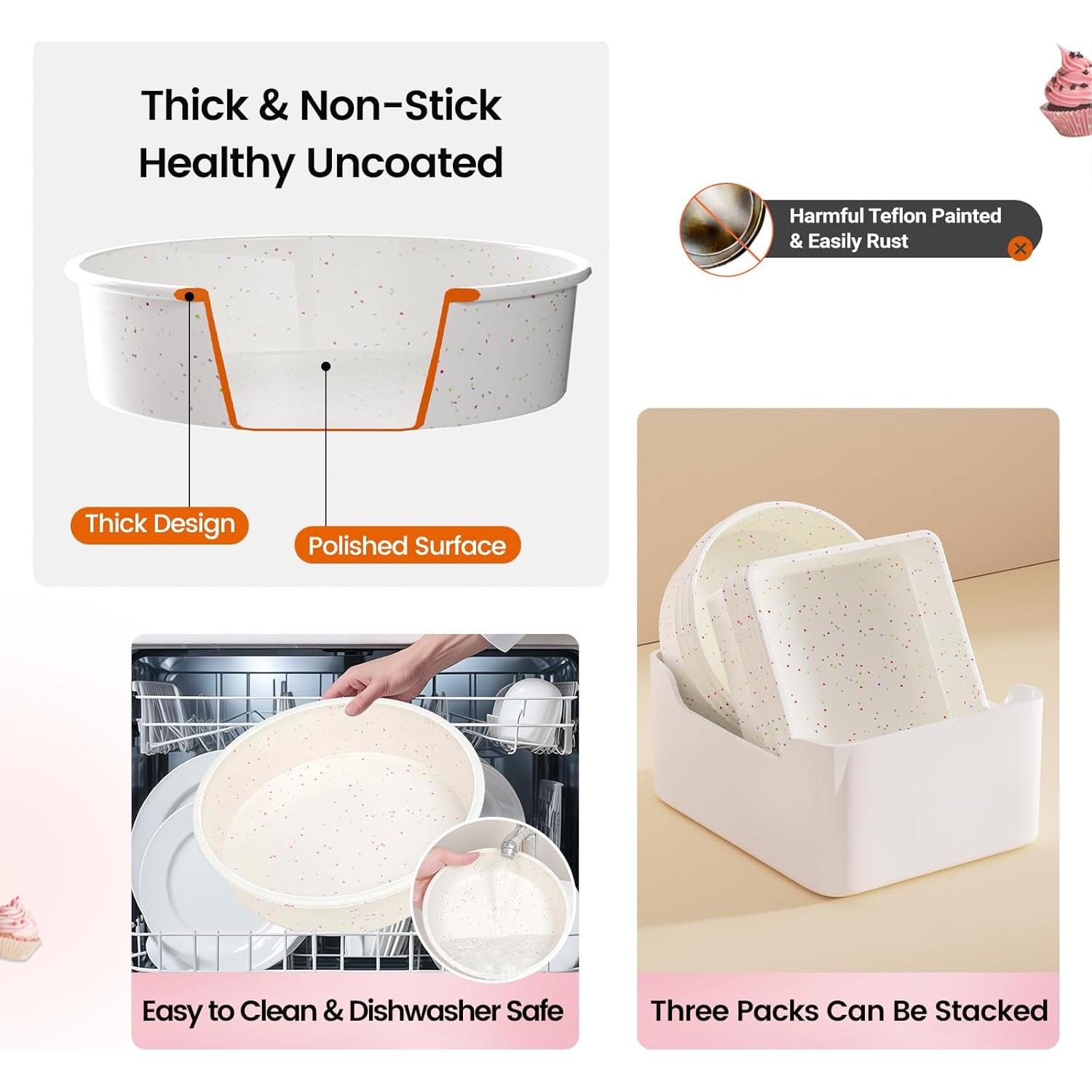 Molde Redondo de Silicona SJ 20.32 cm Antiadherente Set de 3