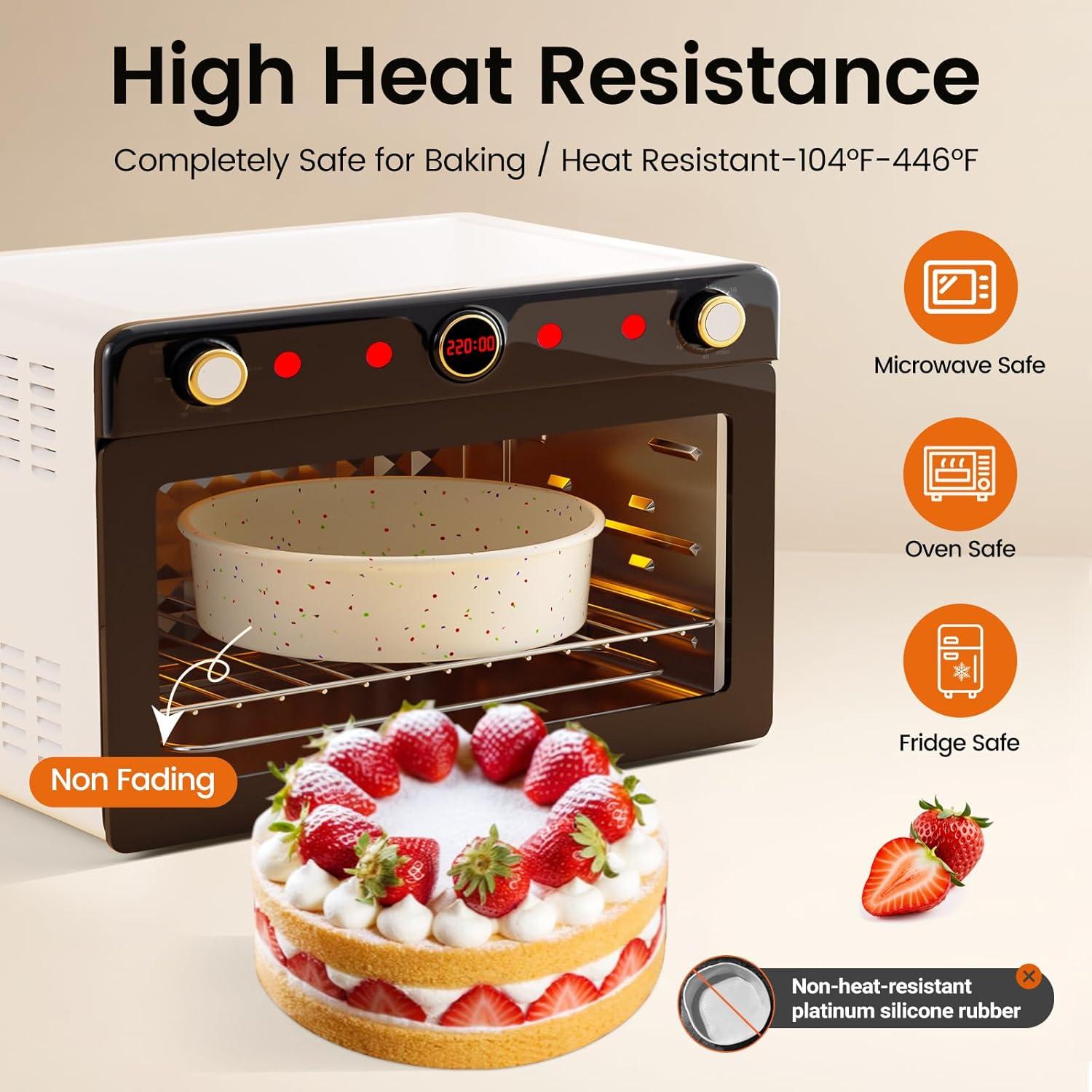 Molde Redondo de Silicona SJ 20.32 cm Antiadherente Set de 3