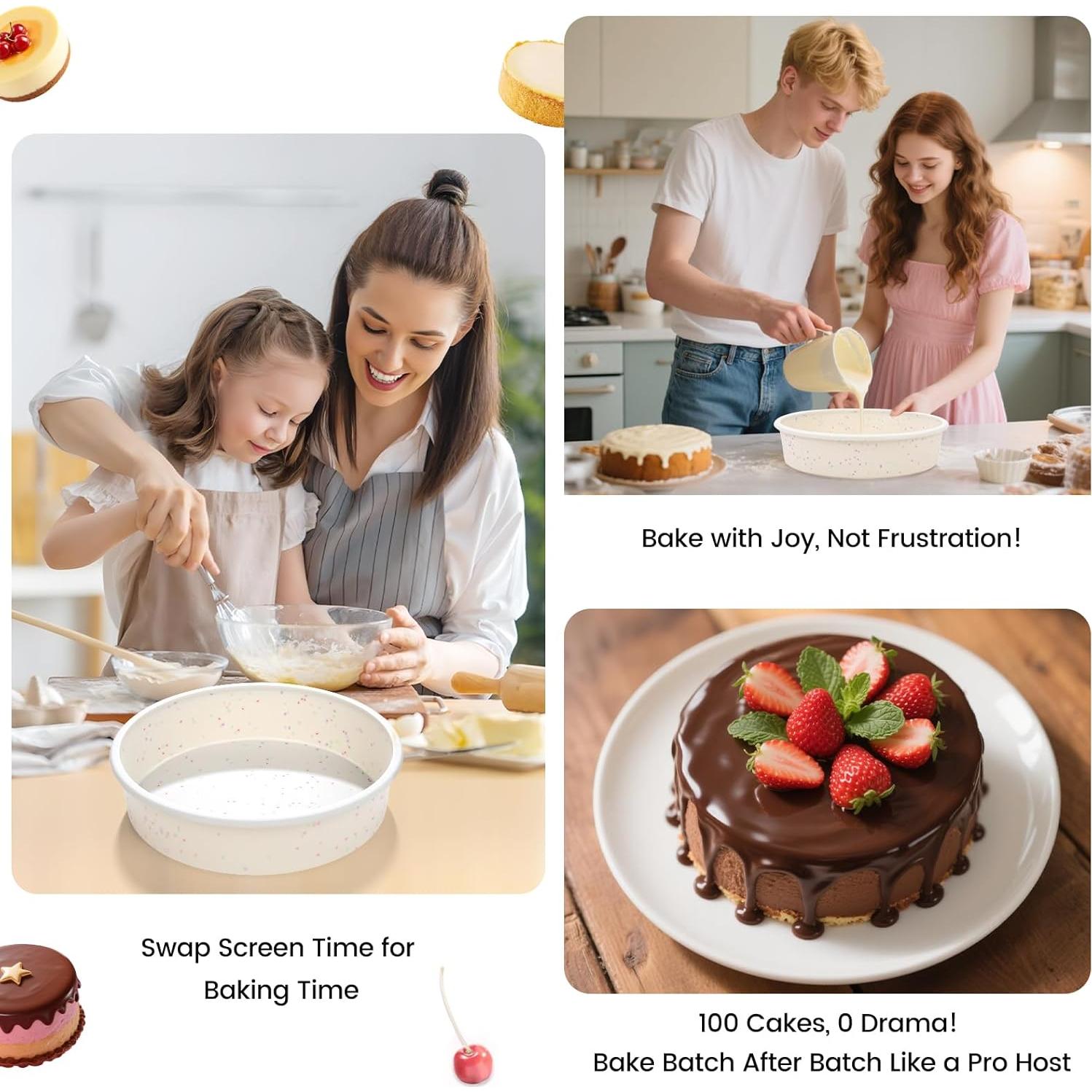 Molde Redondo de Silicona SJ 20.32 cm Antiadherente Set de 3