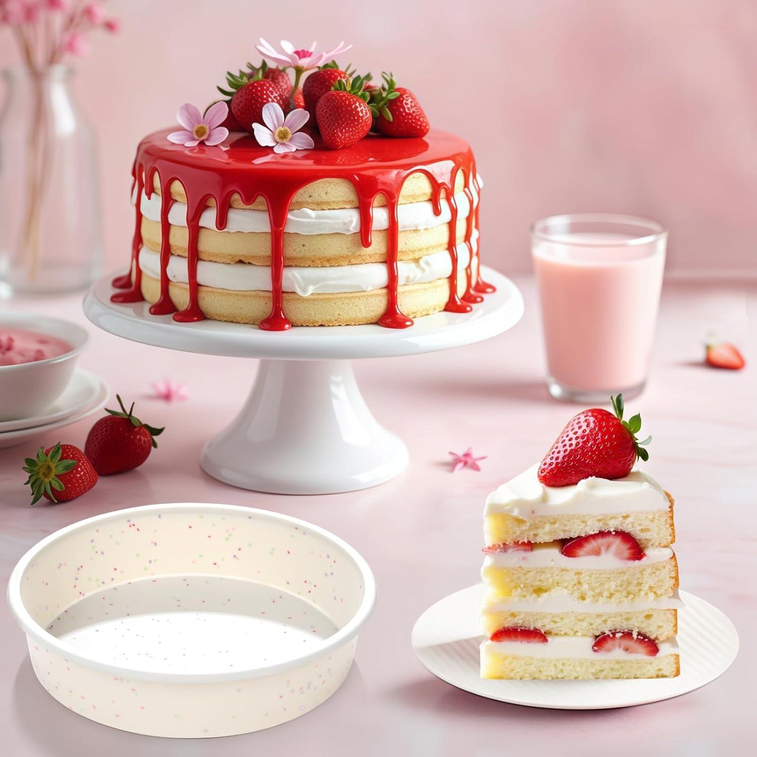 Molde Redondo de Silicona SJ 20.32 cm Antiadherente Set de 3