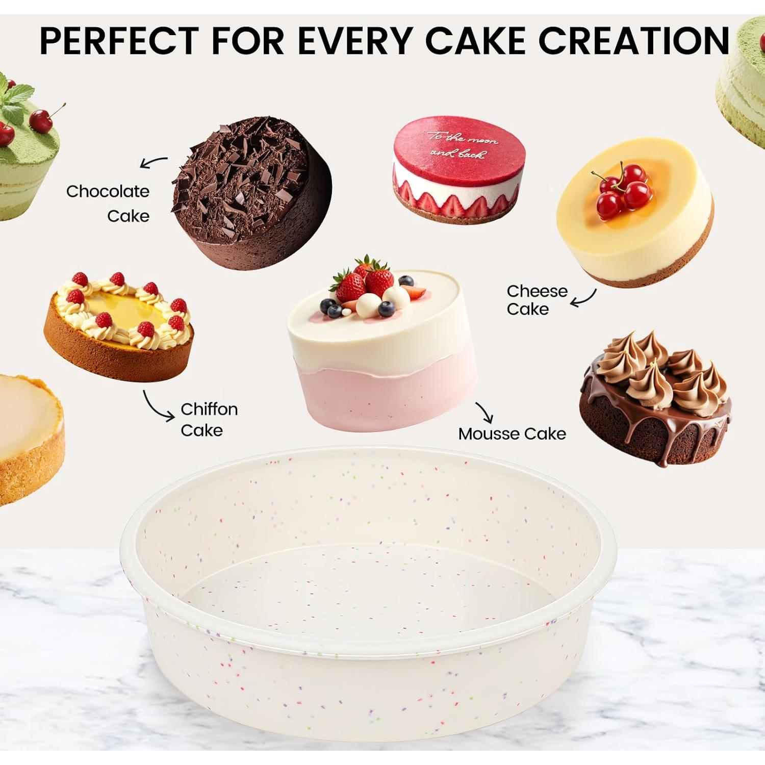 Molde Redondo de Silicona Vinino 15 cm Antiadherente Set 2