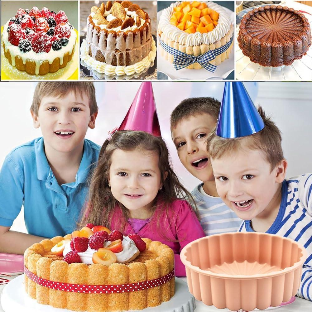 Molde Redondo de Silicona Antiadherente Tenxuzon 25.4 cm - 2 Piezas