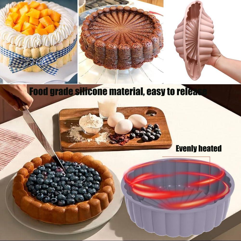 Molde Redondo de Silicona Antiadherente Tenxuzon 25.4 cm - 2 Piezas