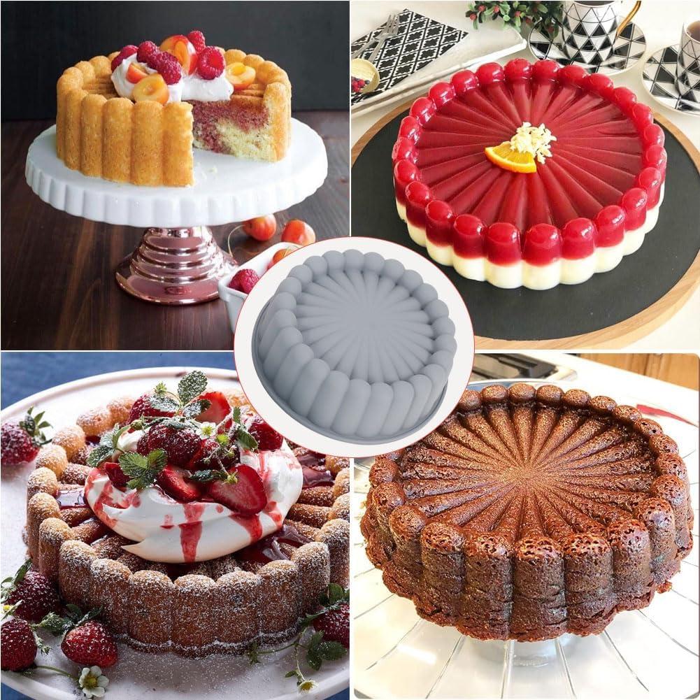 Molde Redondo de Silicona Antiadherente Tenxuzon 25.4 cm - 2 Piezas