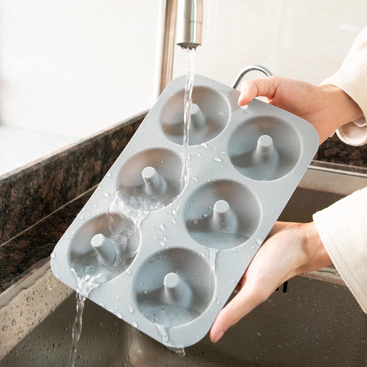 Molde de Silicona Aichoof para 6 Donas, 4 Piezas, Antiadherente