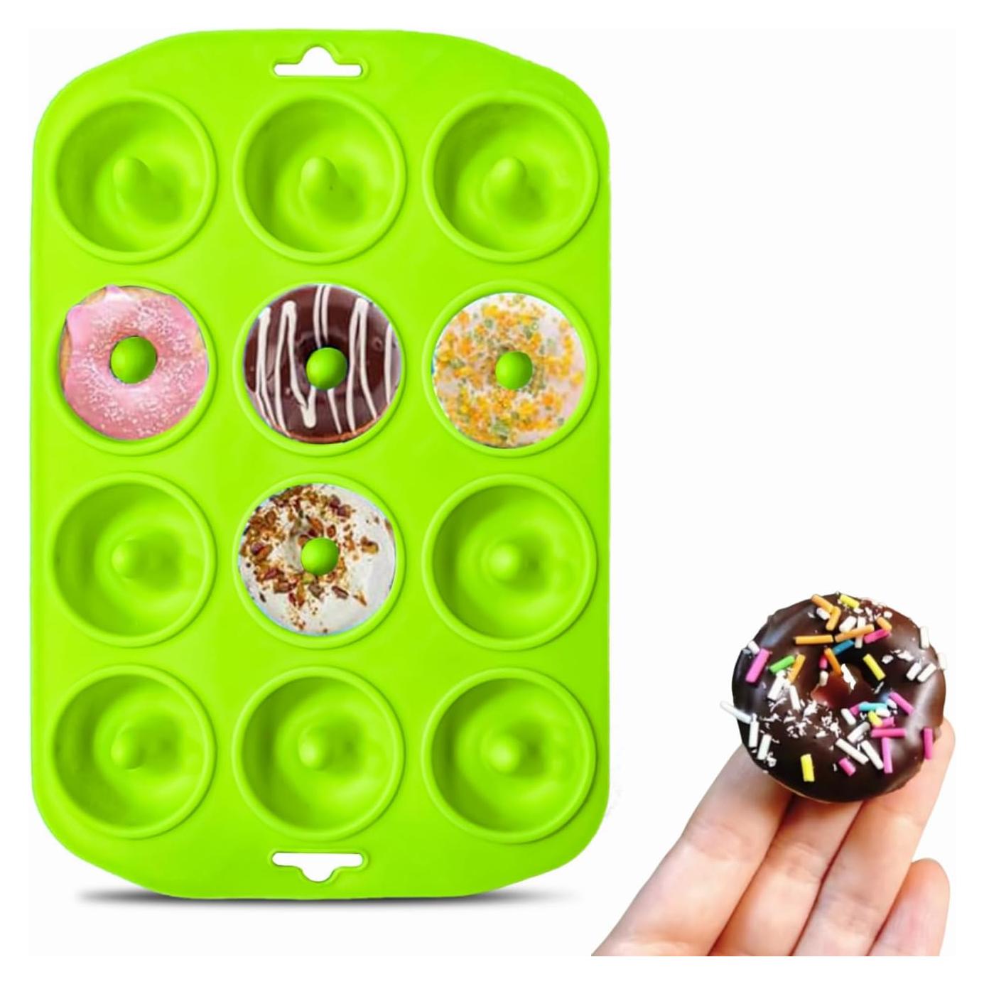 Molde de Donuts Mini de Silicona Cupidove 12 Huecos Verde