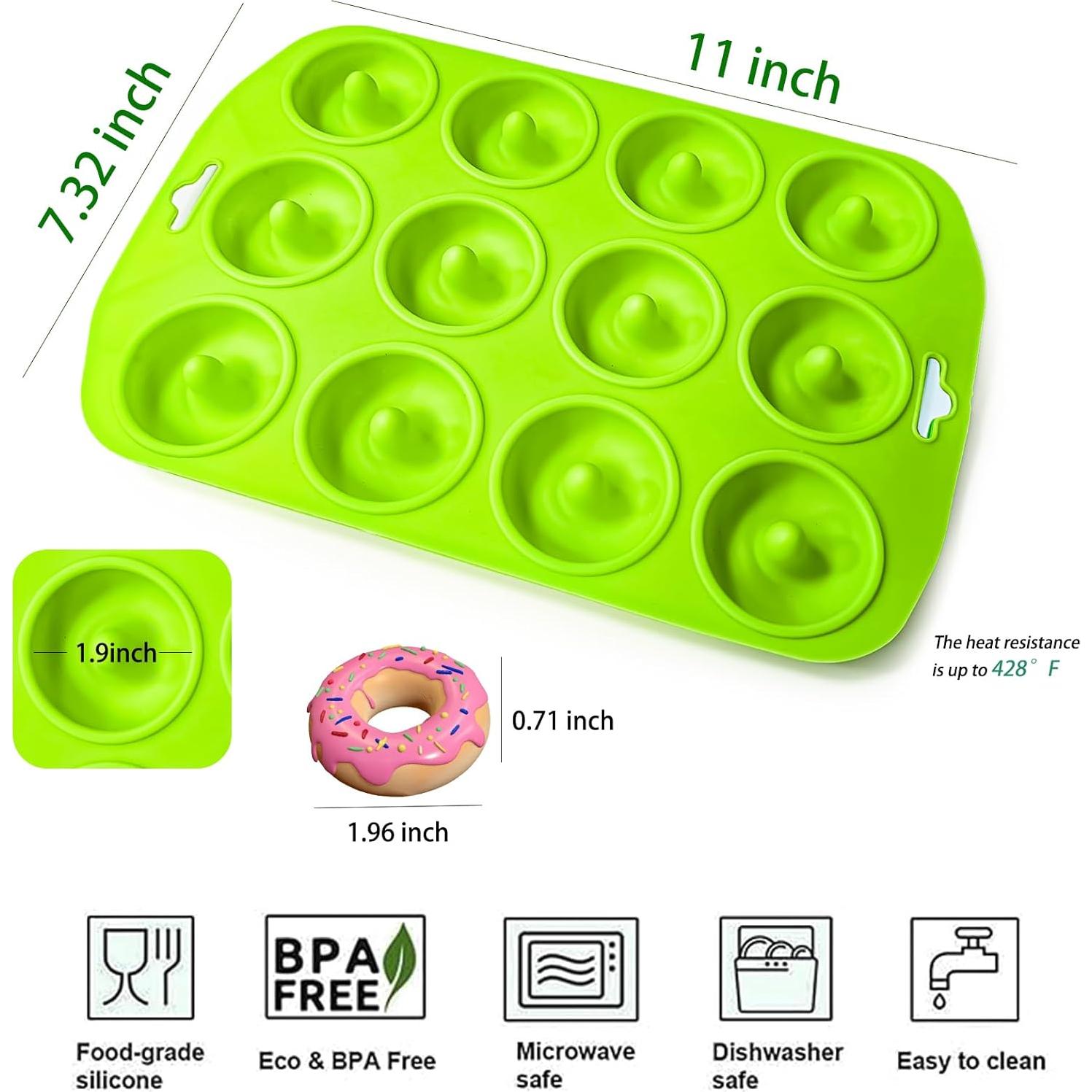 Molde de Donuts Mini de Silicona Cupidove 12 Huecos Verde