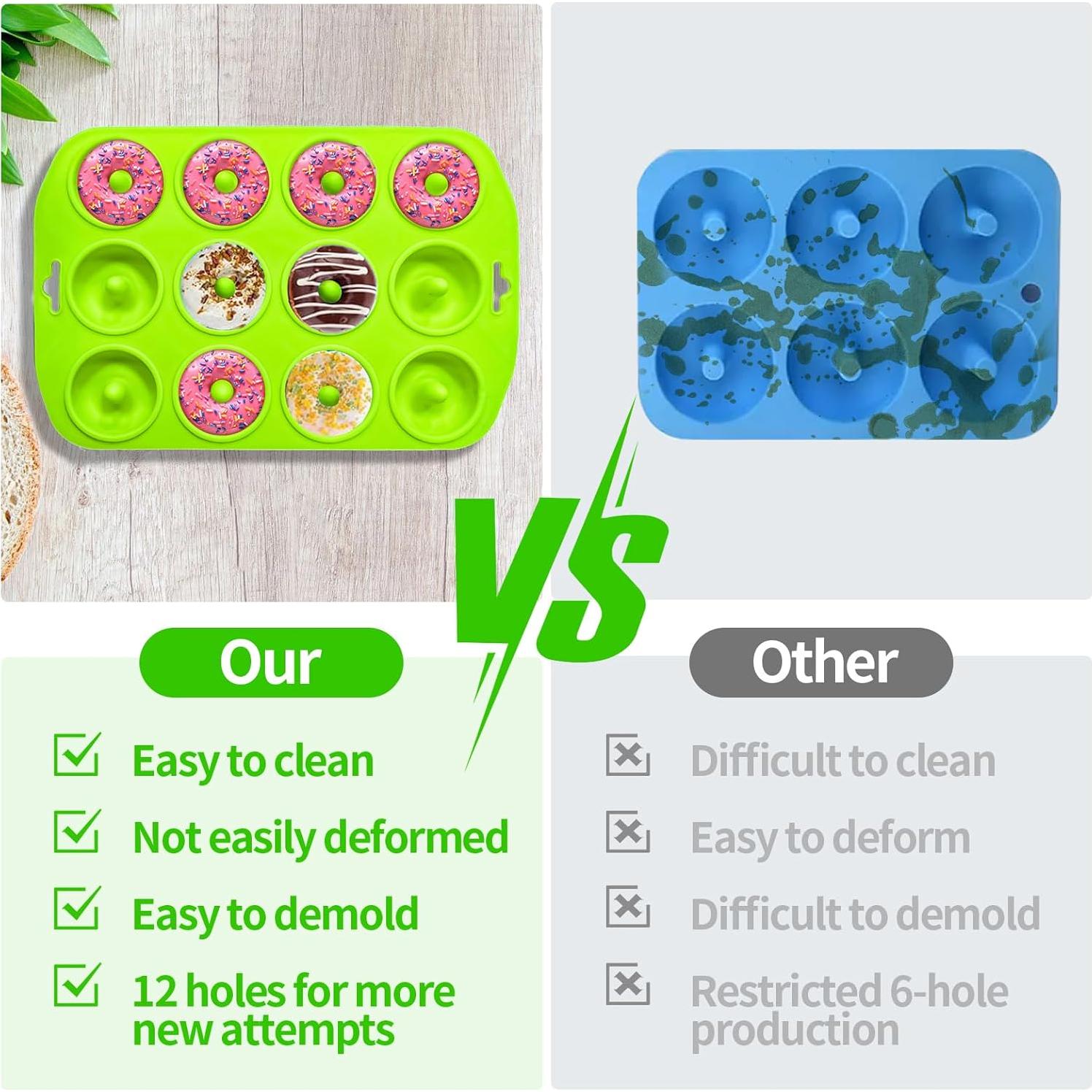 Molde de Donuts Mini de Silicona Cupidove 12 Huecos Verde