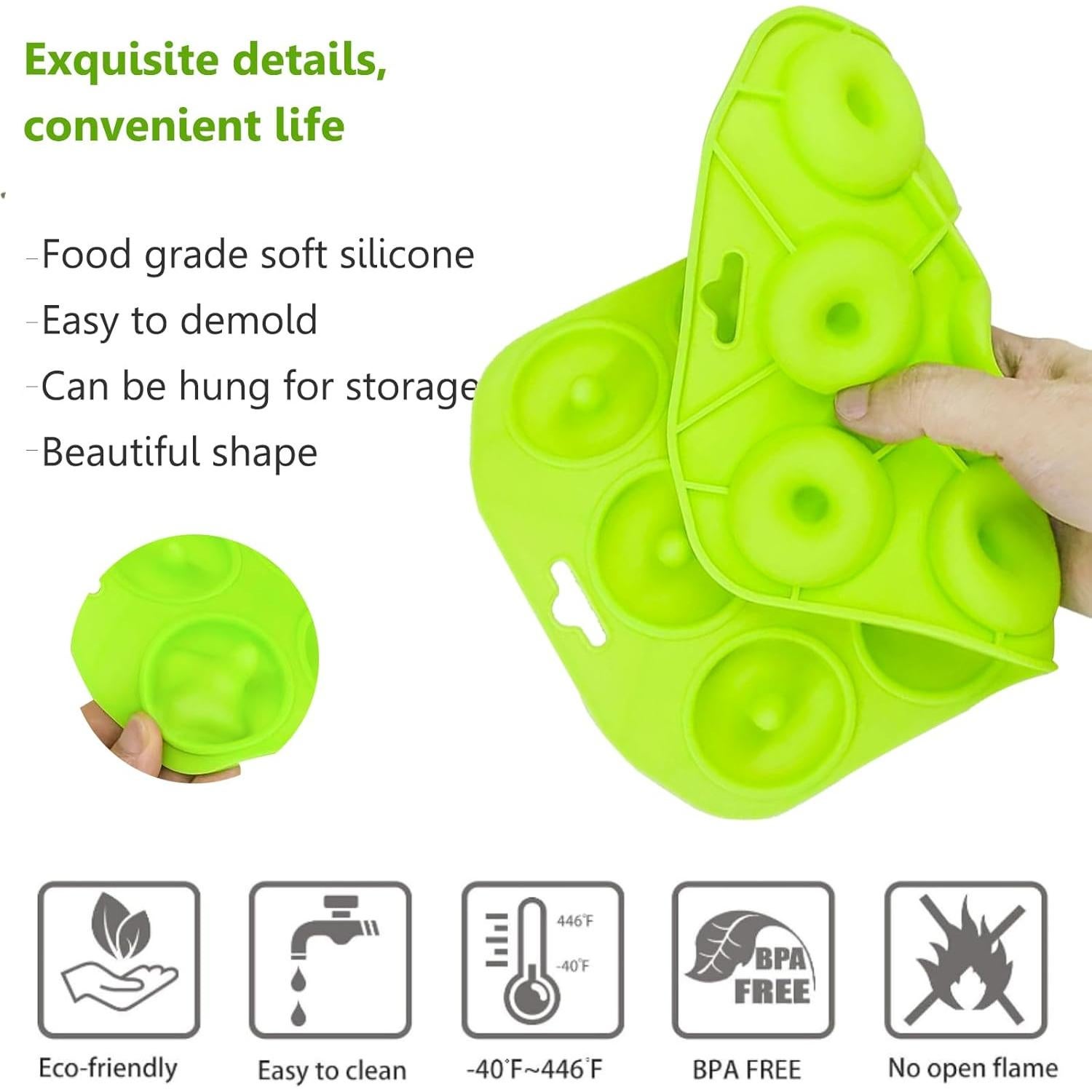 Molde de Donuts Mini de Silicona Cupidove 12 Huecos Verde