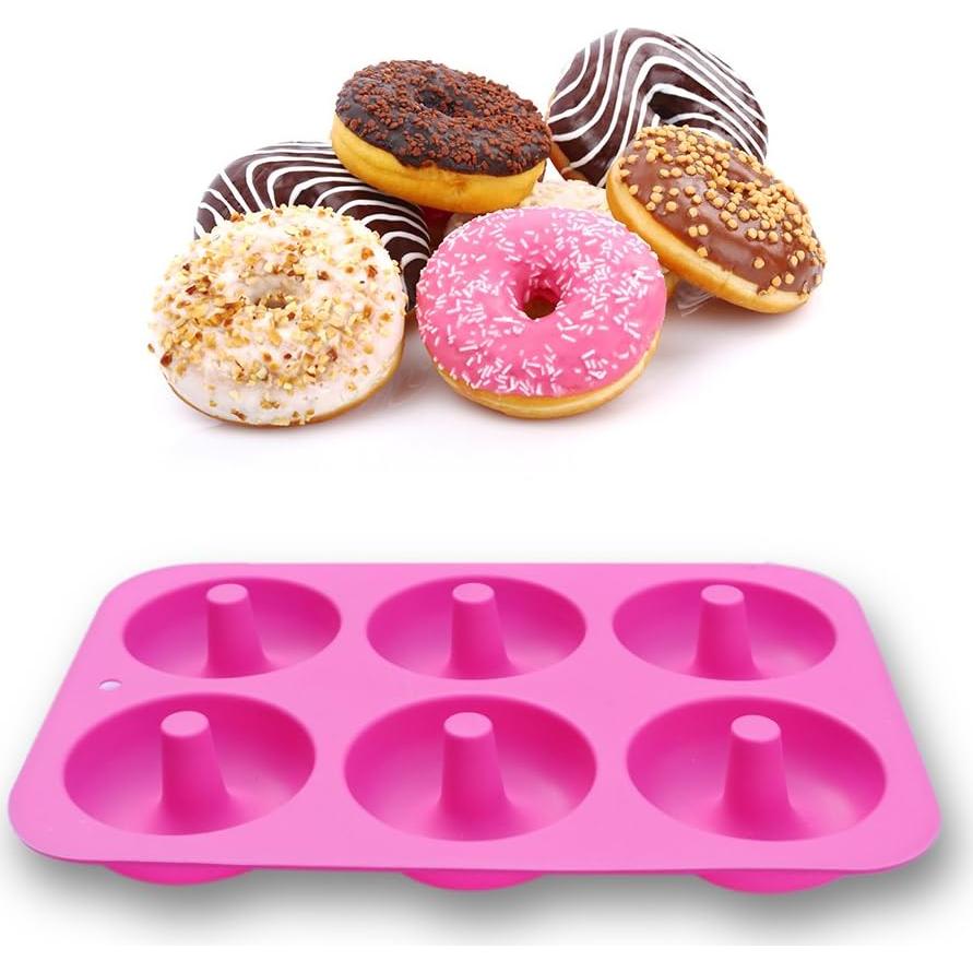 Moldes de Silicona para Donas homEdge - 2 Piezas Verde y Rosa