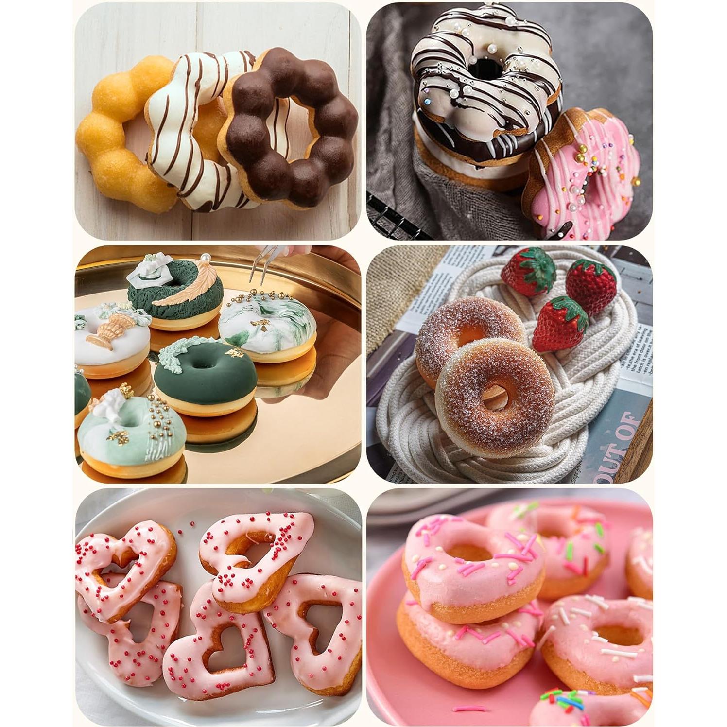 Set de 3 Moldes de Silicona para Donuts LGQUK - Antiadherente