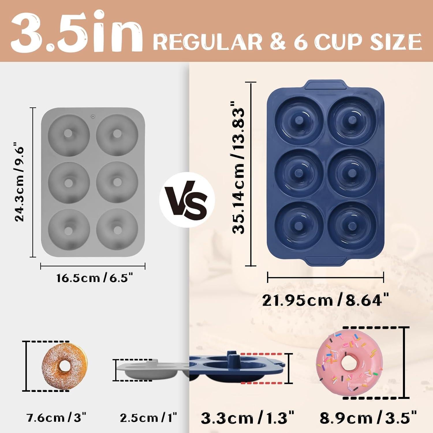 Molde para Donuts de Silicona Vnray 3.5" Antiadherente
