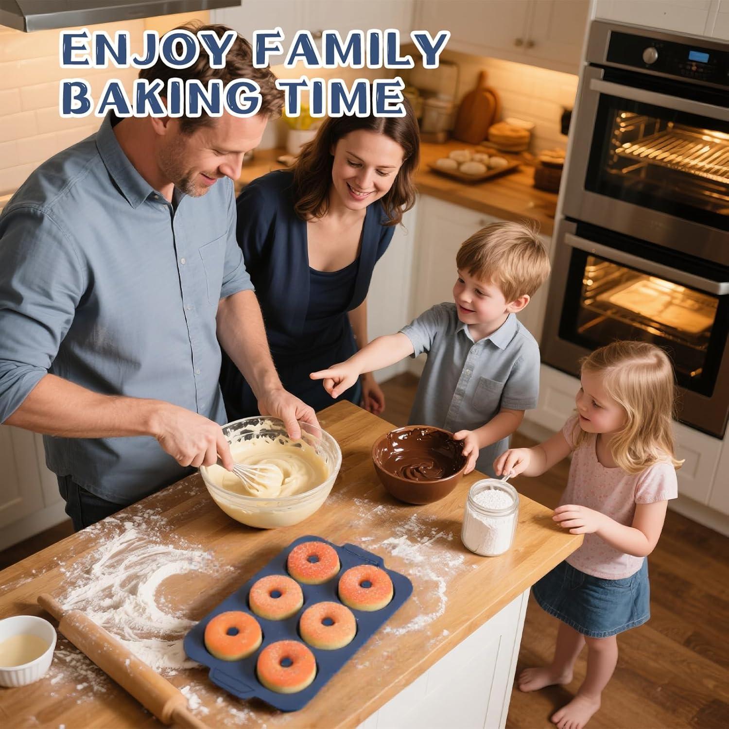 Molde para Donuts de Silicona Vnray 3.5" Antiadherente