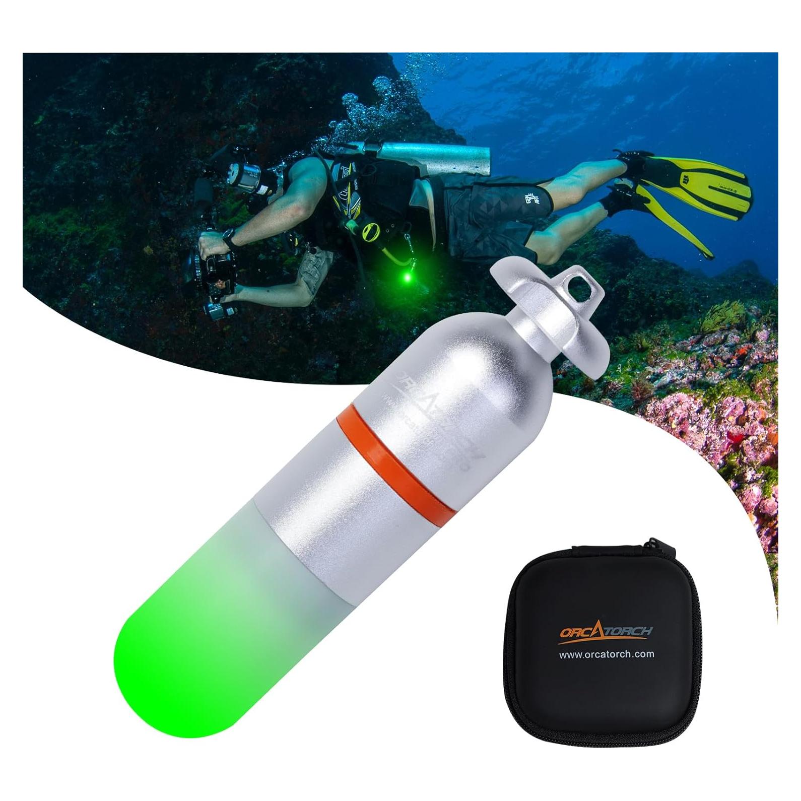 Luz de Señal de Buceo ORCATORCH SD01PRO Verde 3000 Lúmenes