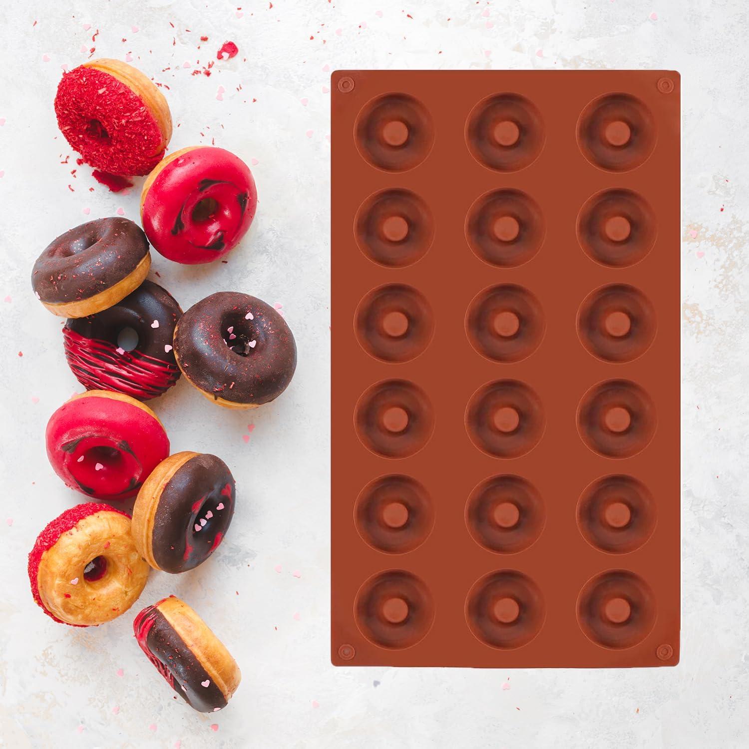 Molde de Silicona para Mini Donut iefoah 2pcs 18 Cavidades