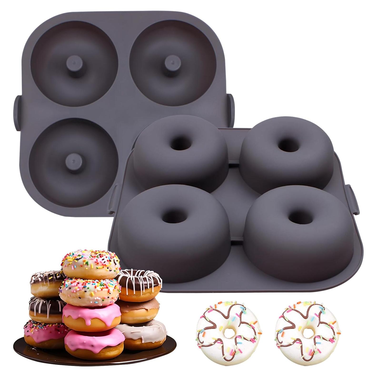 Molde de Donas de Silicona Fchil, 4 Cavidades Antiadherente