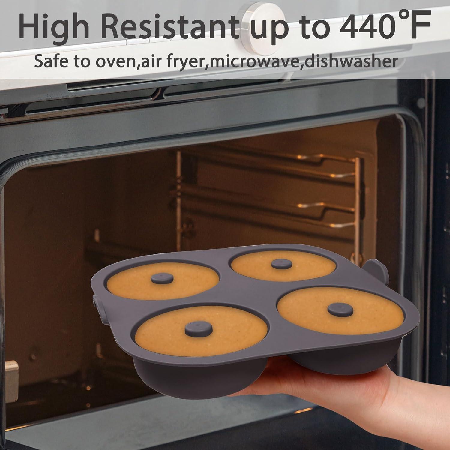 Molde de Donas de Silicona Fchil, 4 Cavidades Antiadherente