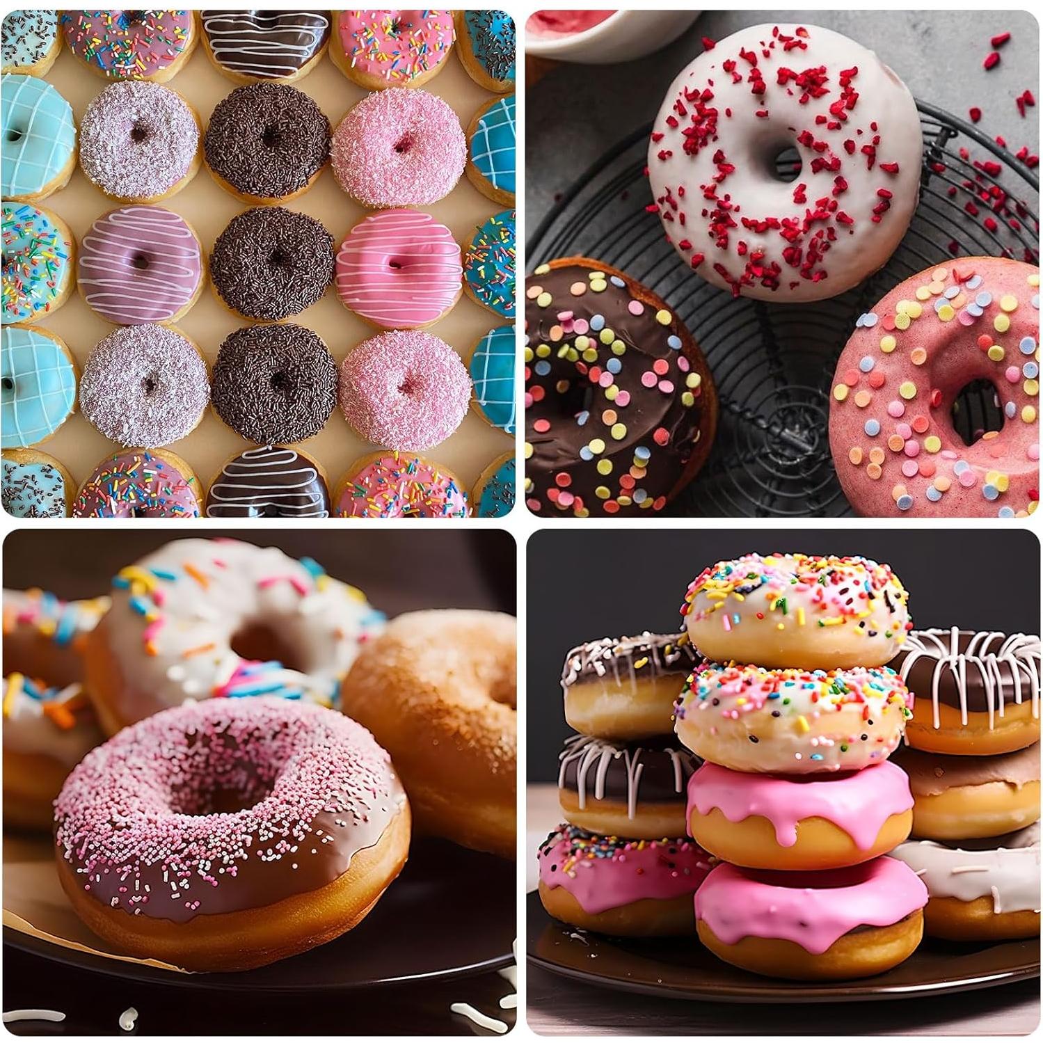 Molde de Donas de Silicona Fchil, 4 Cavidades Antiadherente