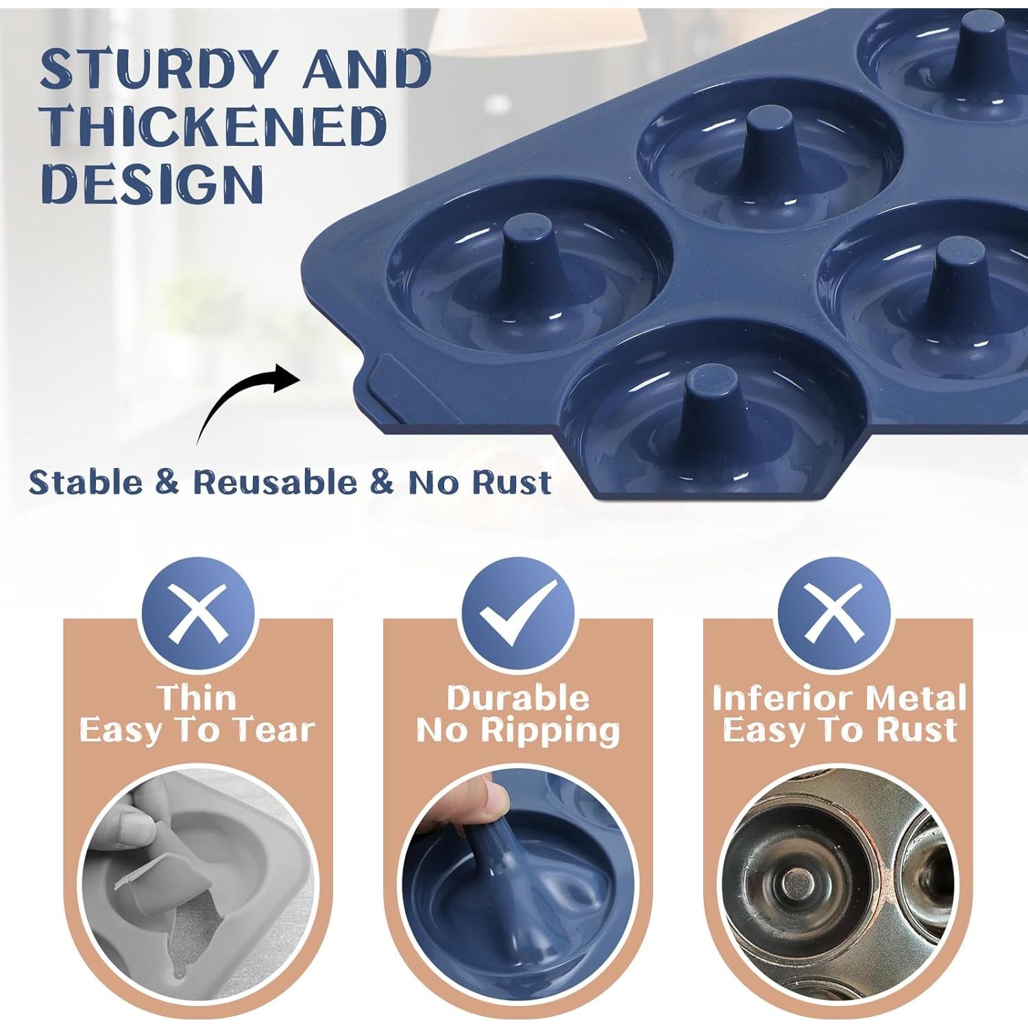 Molde para Donas de Silicona Vnray 4" Antiadherente con Marco