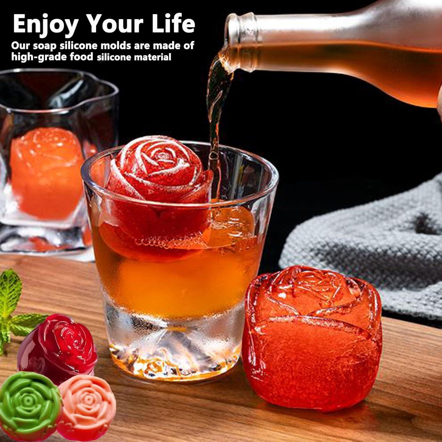 Juego de 3 Moldes de Silicona para Jabón JIIVORS - Flores