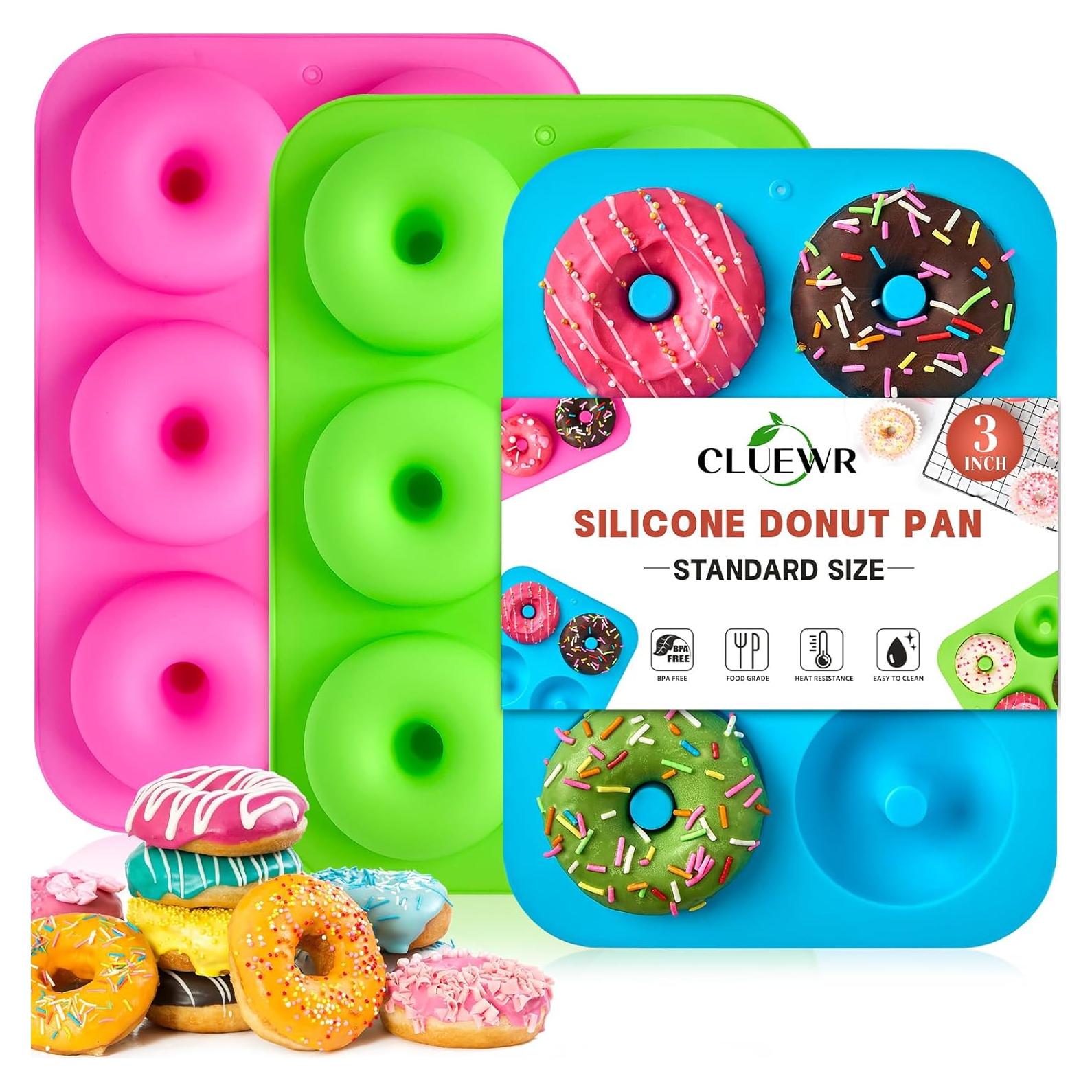 Molde para Donas de Silicona CLUEWR - 3 Piezas 7 cm Antiadherente