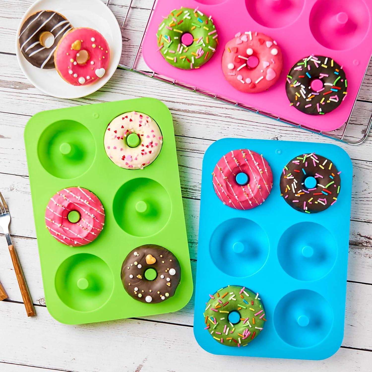 Molde para Donas de Silicona CLUEWR - 3 Piezas 7 cm Antiadherente