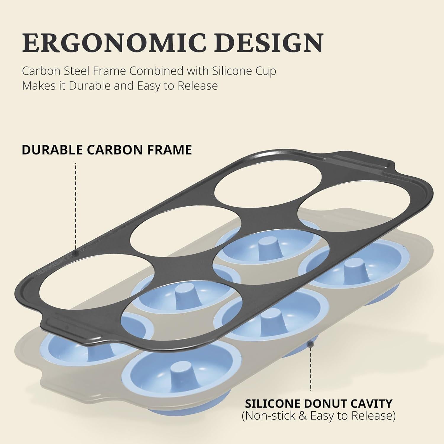 Molde de Silicona para Donuts BRONYPRO 8 Cavidades Antiadherente