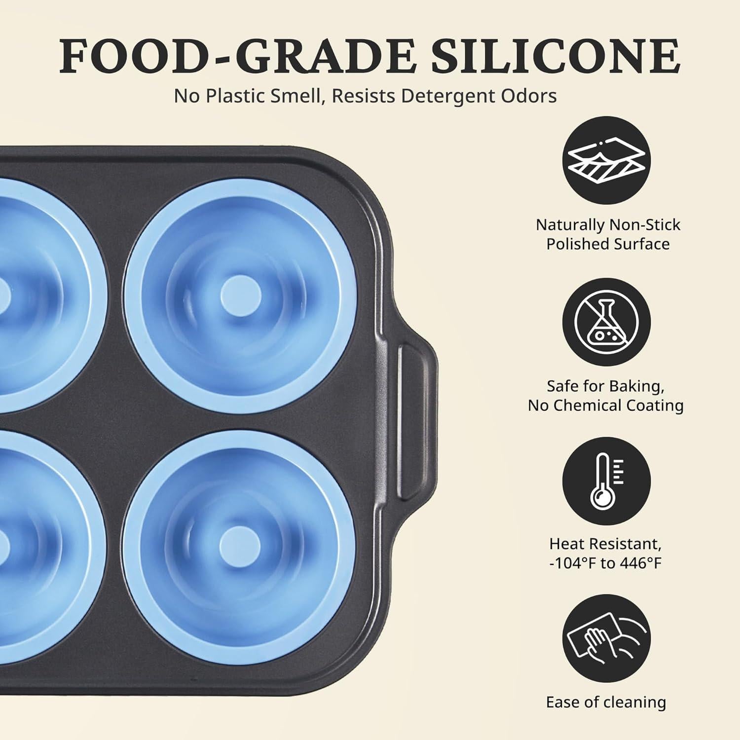 Molde de Silicona para Donuts BRONYPRO 8 Cavidades Antiadherente