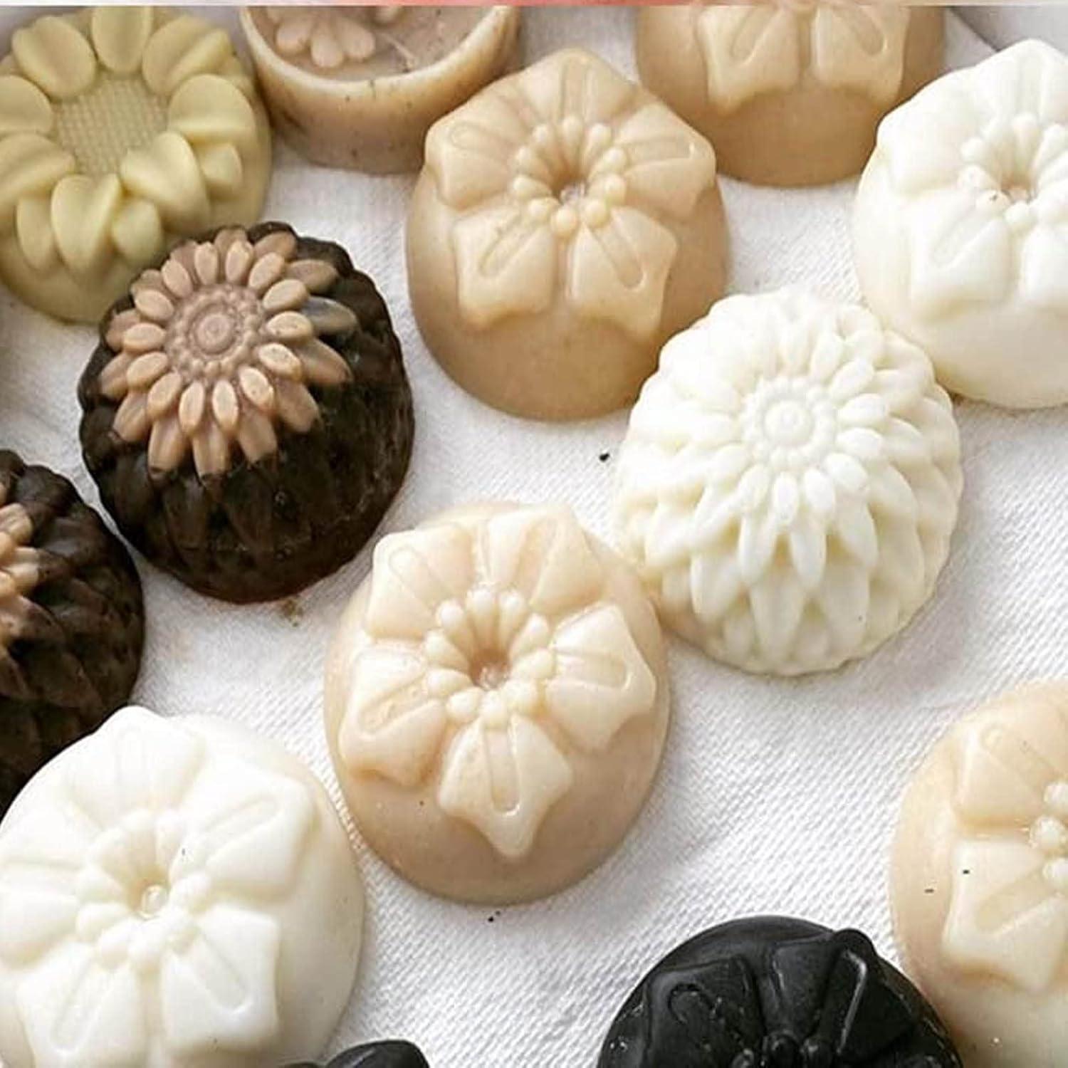 Moldes de Jabón de Silicona PSKJATIN 3PCS Flor 20.3x17.8cm