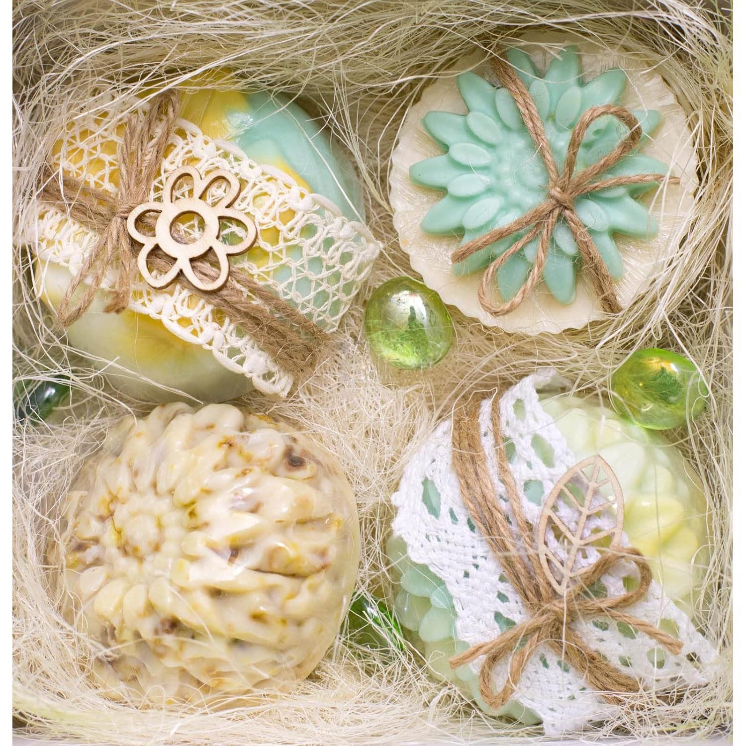 Moldes de Jabón de Silicona PSKJATIN 3PCS Flor 20.3x17.8cm