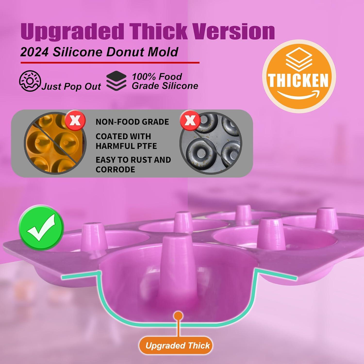 Molde de Donut de Silicona Keliwa para 6 Donas - Antiadherente