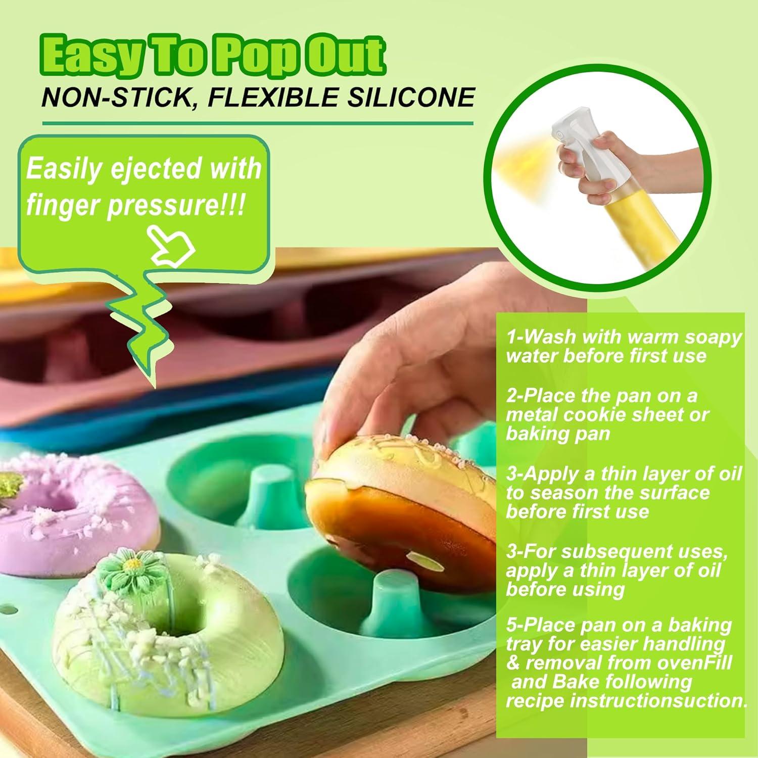 Molde de Donut de Silicona Keliwa para 6 Donas - Antiadherente