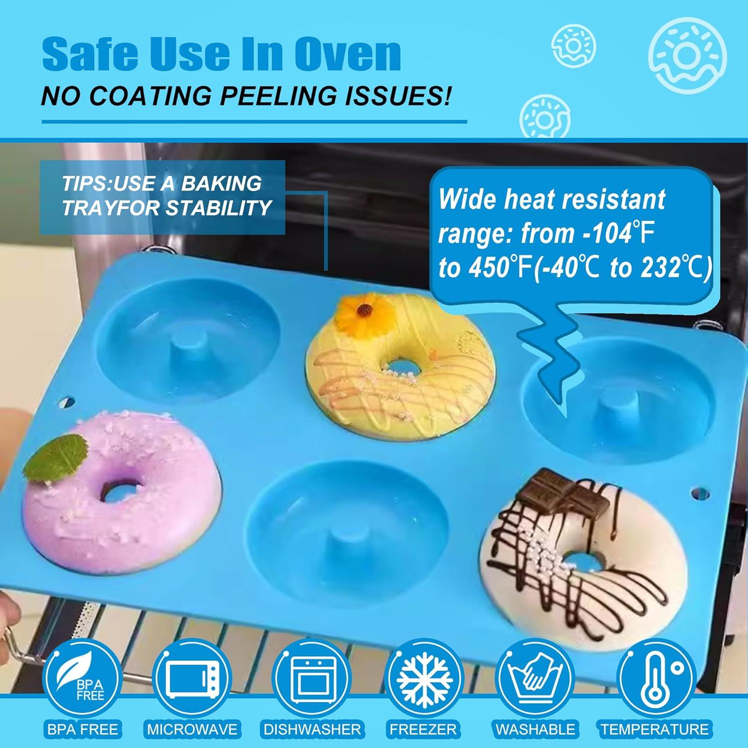 Molde de Donut de Silicona Keliwa para 6 Donas - Antiadherente