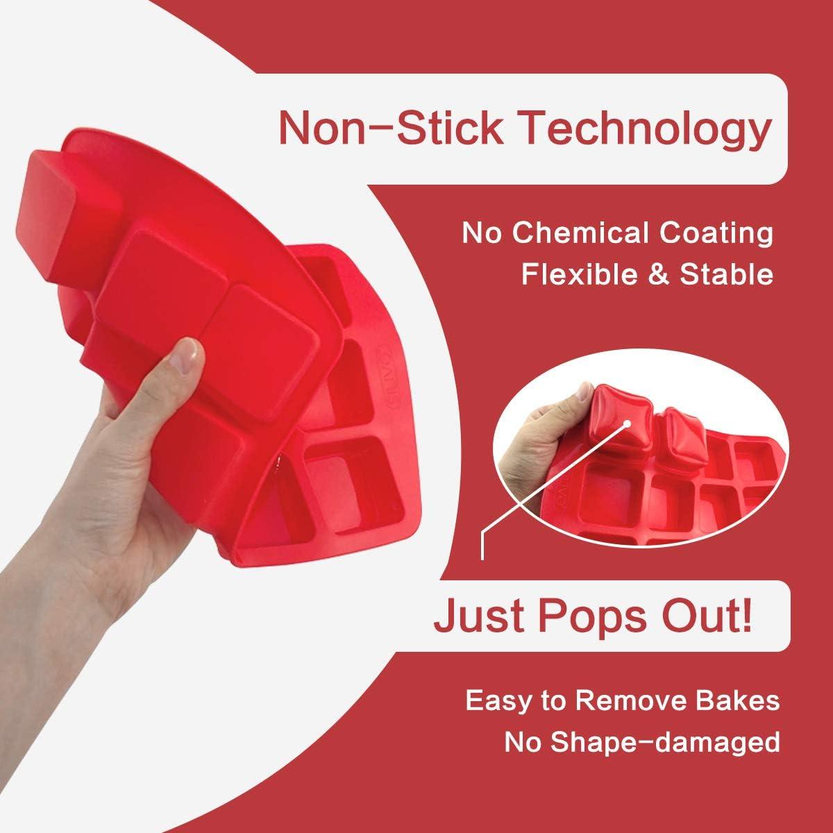 Molde de Silicona Antiadherente SILIVO para Brownies 12 Cavidades