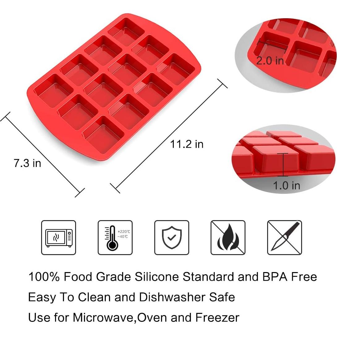 Molde de Silicona Antiadherente SILIVO para Brownies 12 Cavidades