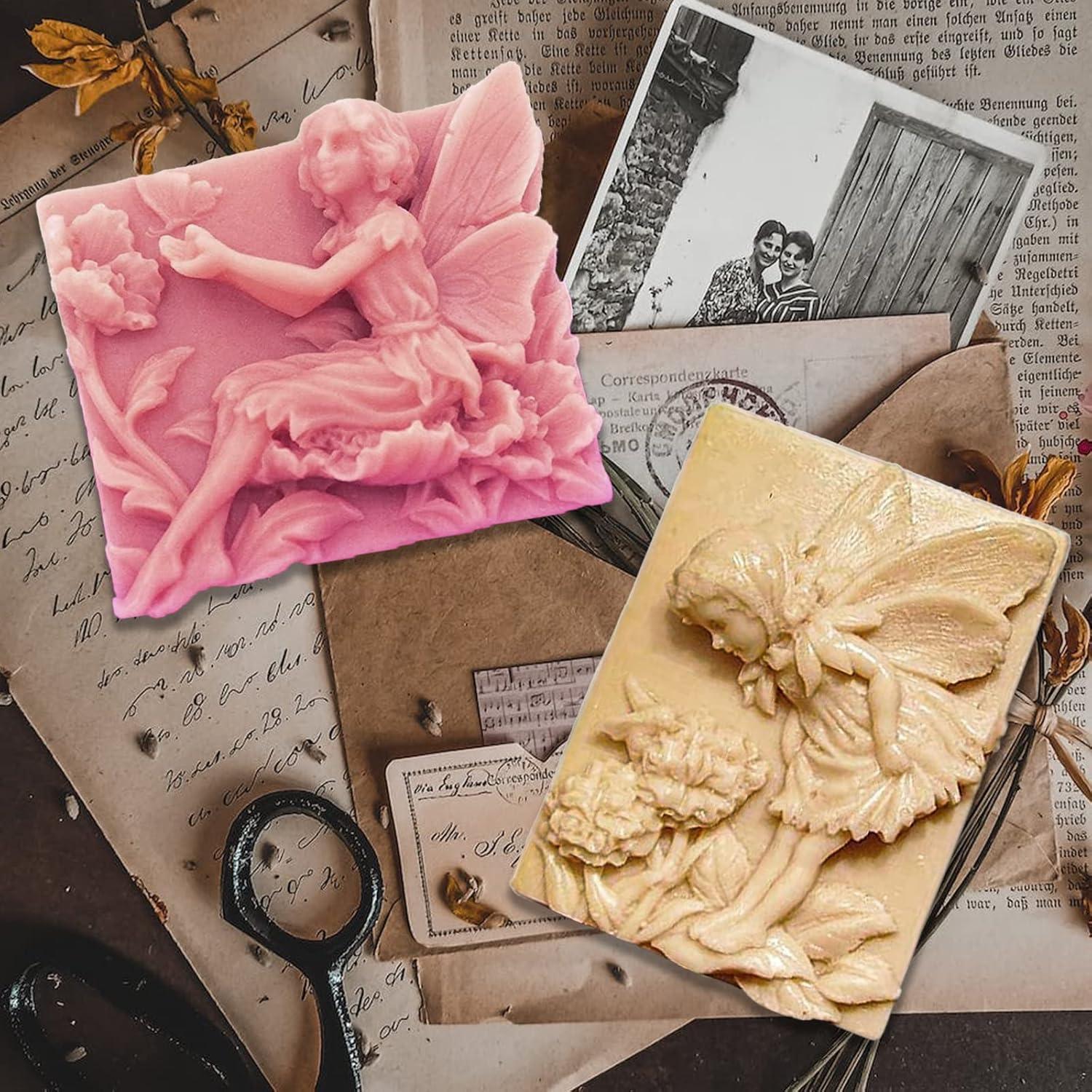 Moldes de Silicona Wehous 2PCS Flor de Hada 3D para Jabón