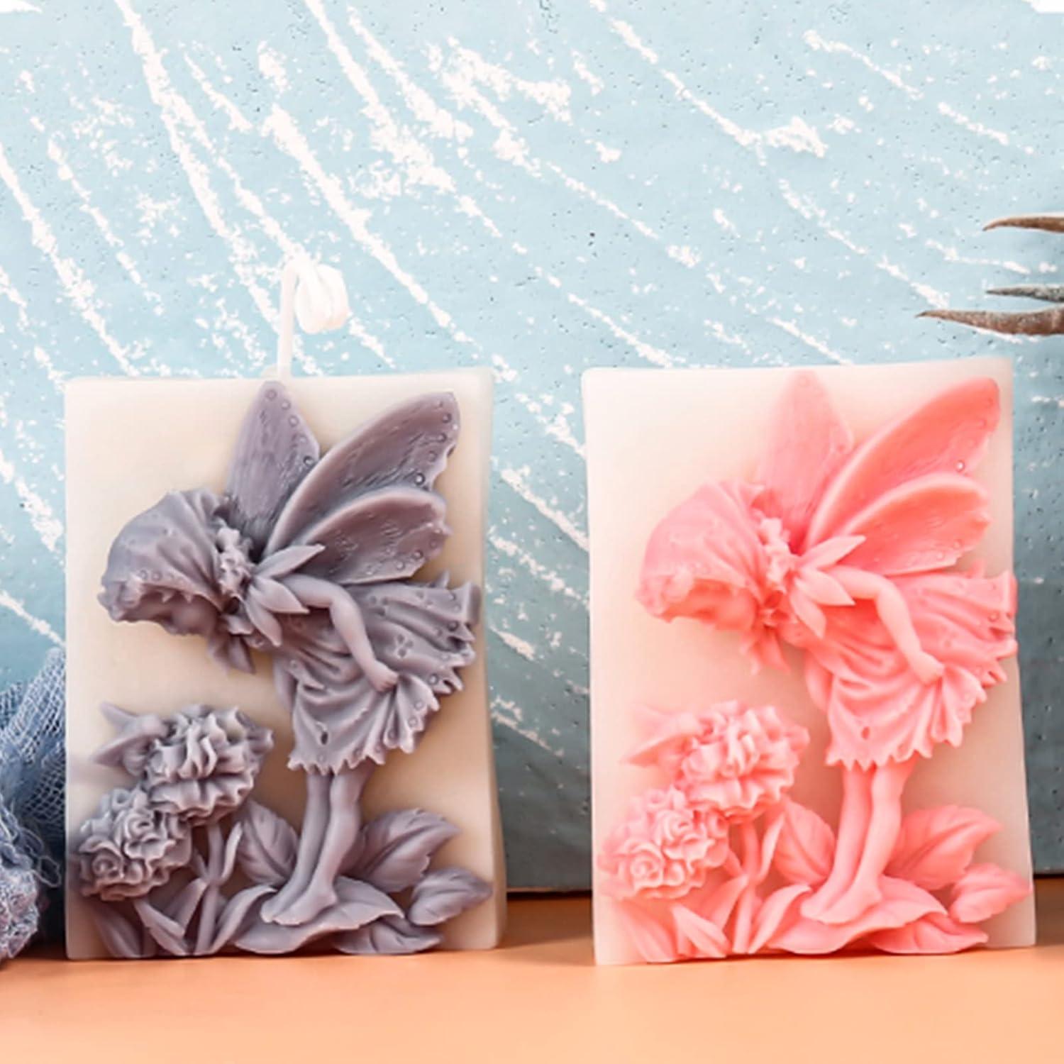 Moldes de Silicona Wehous 2PCS Flor de Hada 3D para Jabón