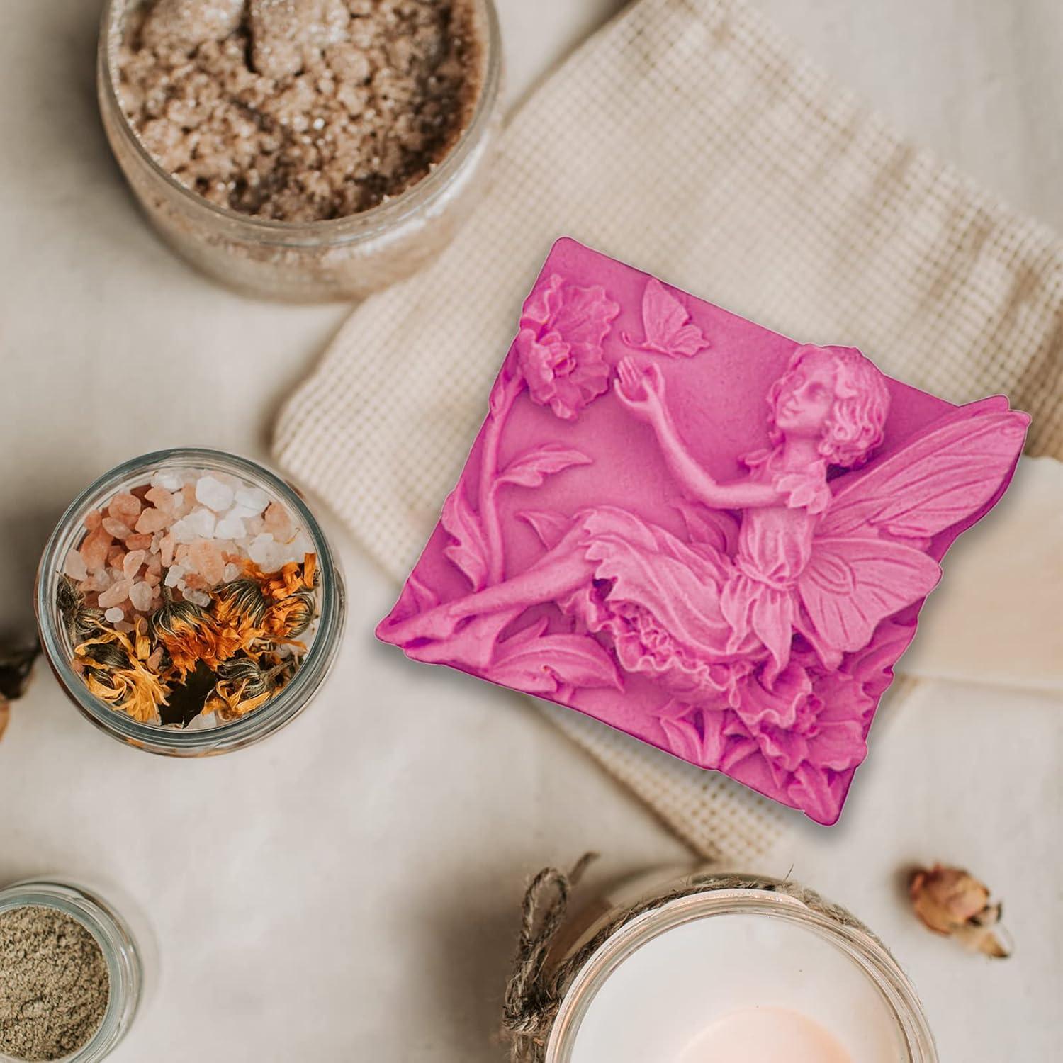 Moldes de Silicona Wehous 2PCS Flor de Hada 3D para Jabón