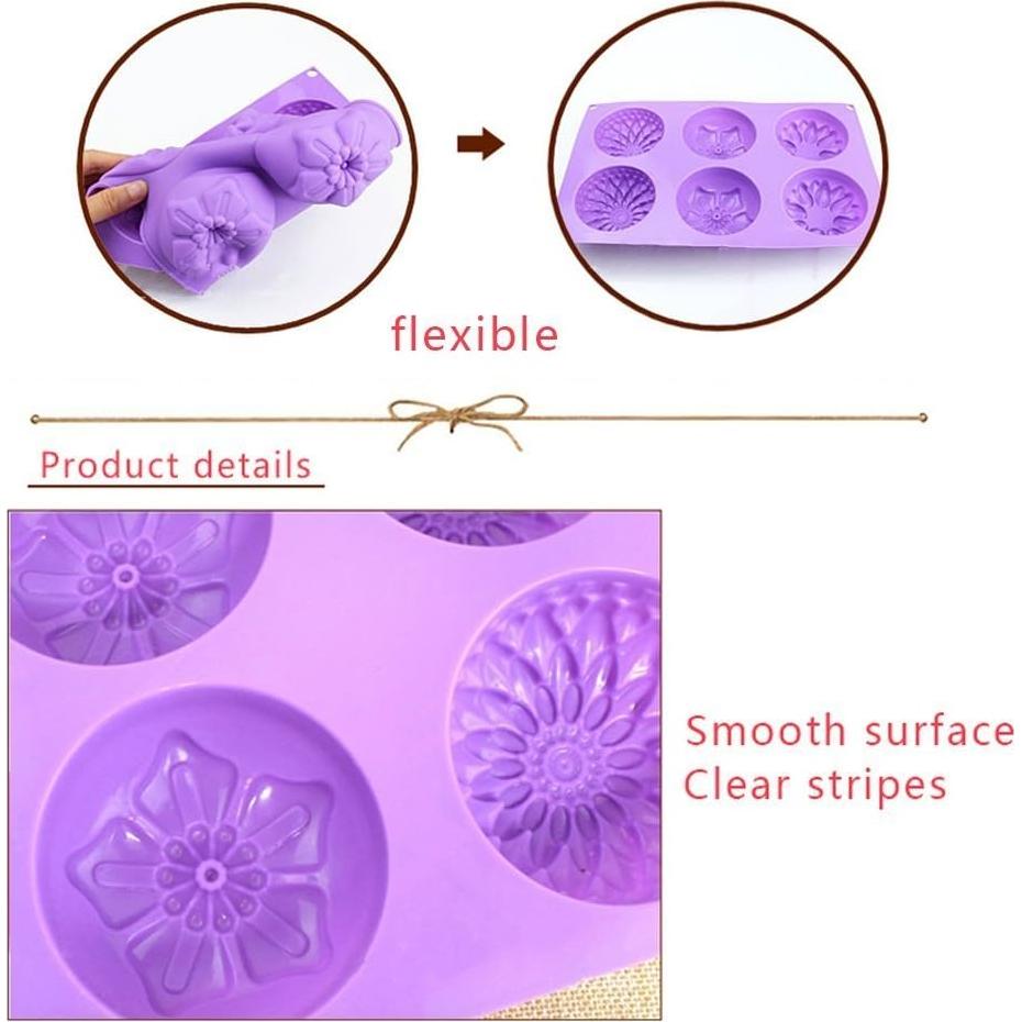 Molde de Silicona para Jabón EchoDone 6 Cavidades Flor