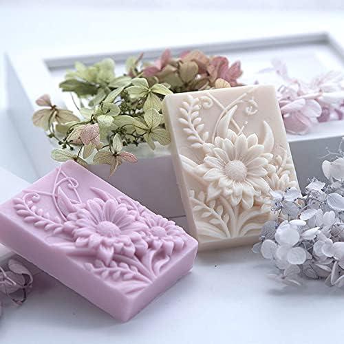 Molde de Jabón de Silicona Cestony Flor Rectangular 9x7x3 cm